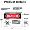 Signmission Chemical Storage Danger Sign, Vinyl Decal, 24in W x 18in L, 2PK OS-2PACK-DS-D-1824-L-2048 - alternate 5